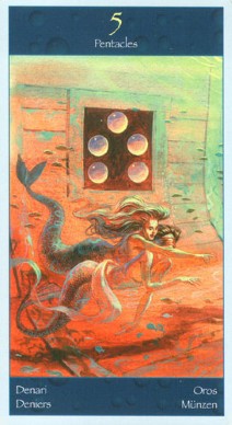 Таро Сирен (Tarot of Mermaids). Галерея, значение карт. Гадание. - Страница 2 FiveOfPentacles
