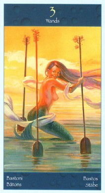 Таро Сирен (Tarot of Mermaids). Галерея, значение карт. Гадание. ThreeOfWands